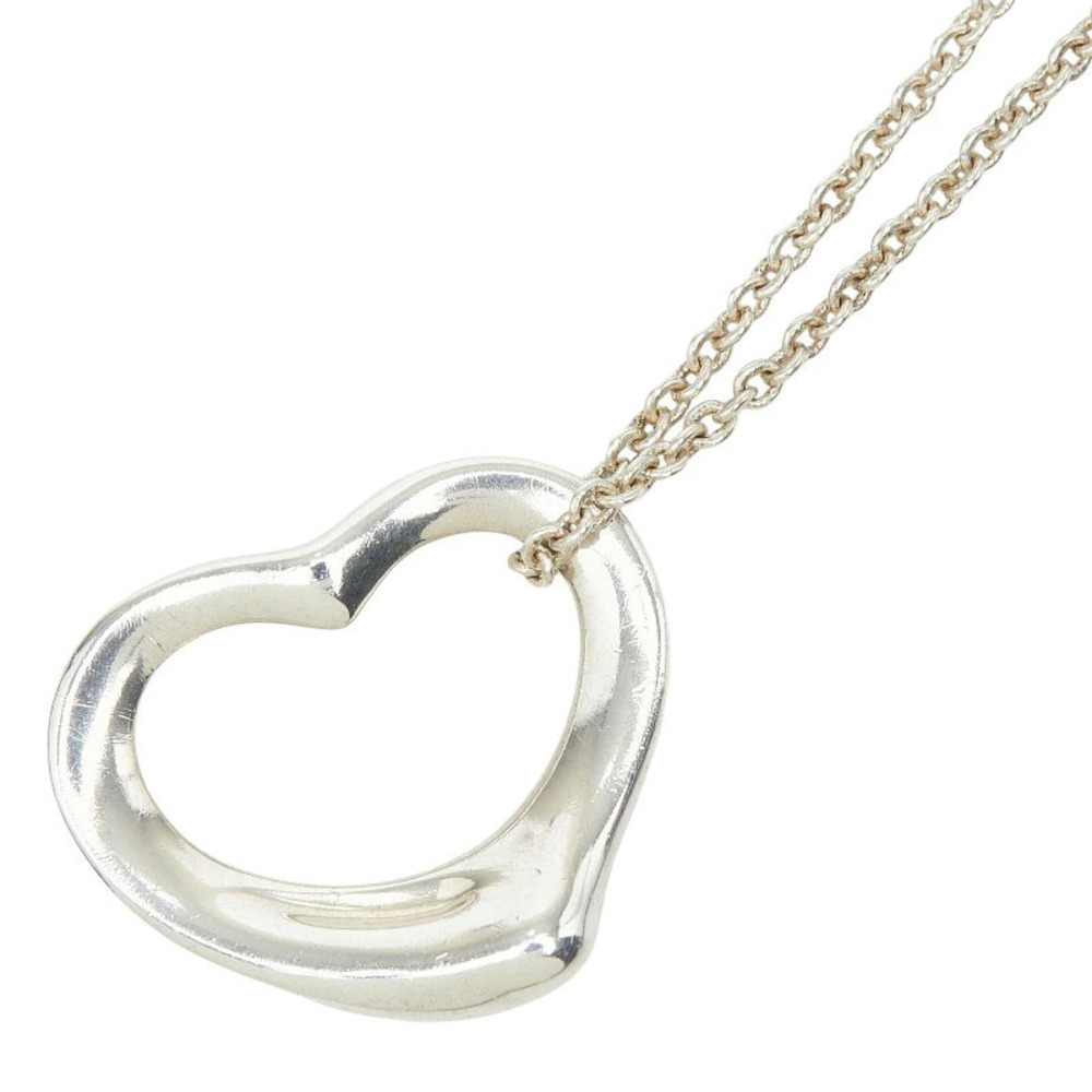 Tiffany Co Elsa Peretti Open Heart Pendant Necklace Sterling Silver